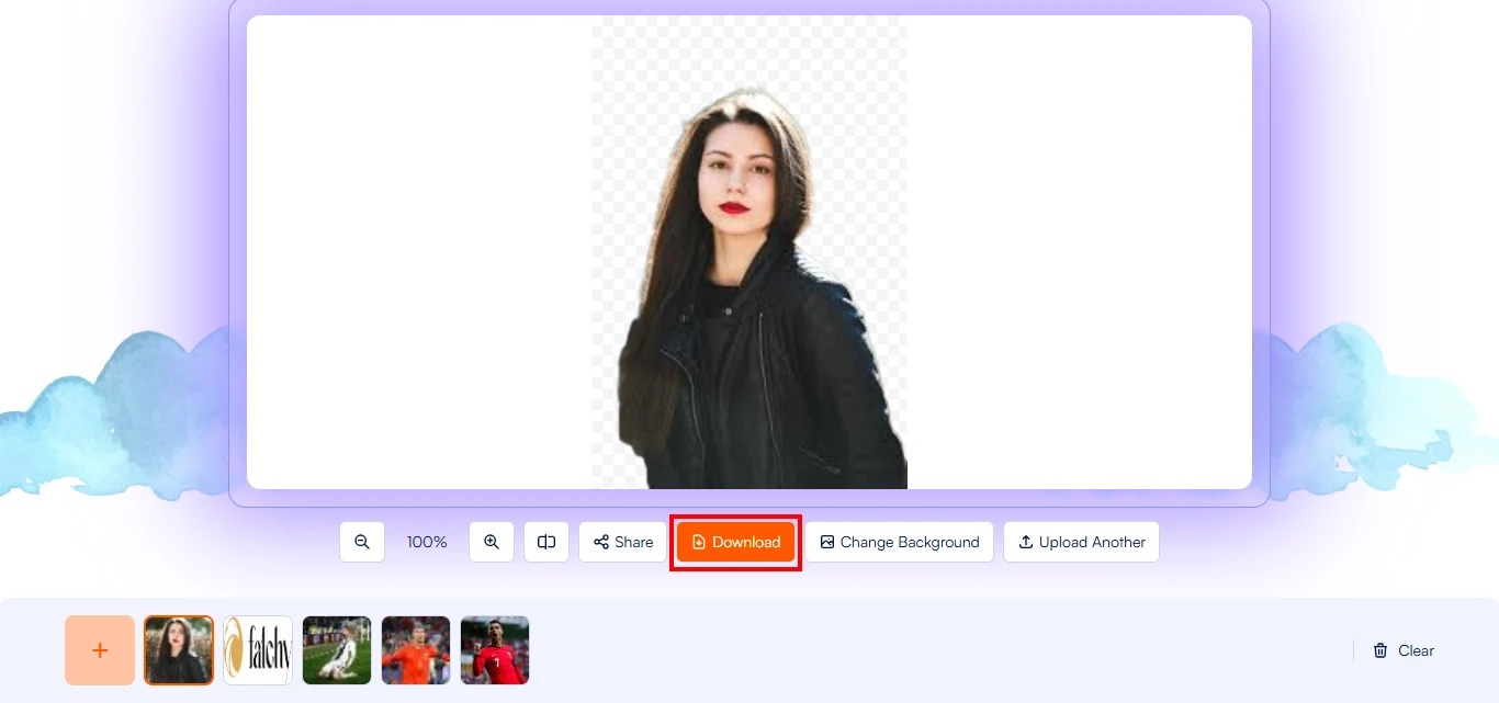 Download image after Remove Background With FreebgRemover